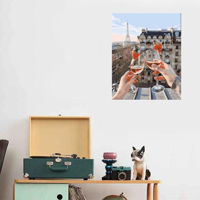 

Paintings Paint For Adults And Kids DIY Oil Painting Kits Pre-Printed Canvas -Cheers (4) U2JC