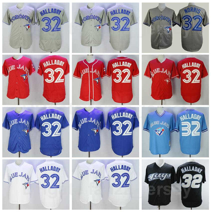 

1992 2008 Retire Baseball 32 Roy Halladay Vintage Jerseys Men Flexbase Cool Base Pullover Blue White Red Grey Black Cooperstown Stitched Retro High Quality