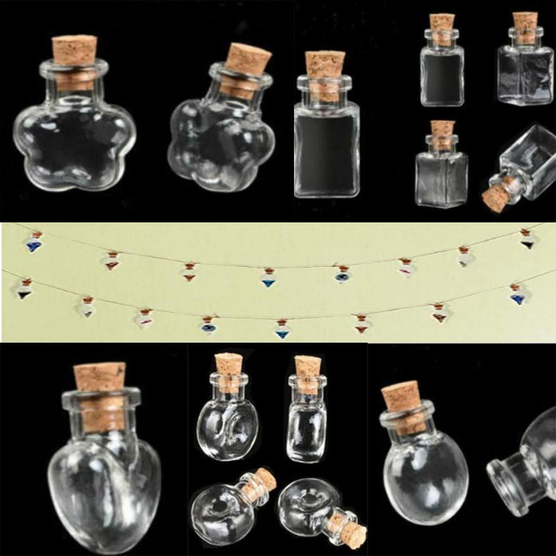 

Storage Bottles & Jars 10Pcs Mini Glass Wishing Bottle With Cork Stoppers Clear Drifting Small For Wedding Party Home Decor Supplies