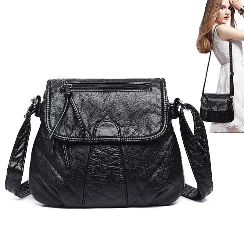 

Evening Bags Fashion Designer Women's 2022 High Quality Crossbody Bag Soft PU Leather Shoulder Female HandbagsEvening, Black