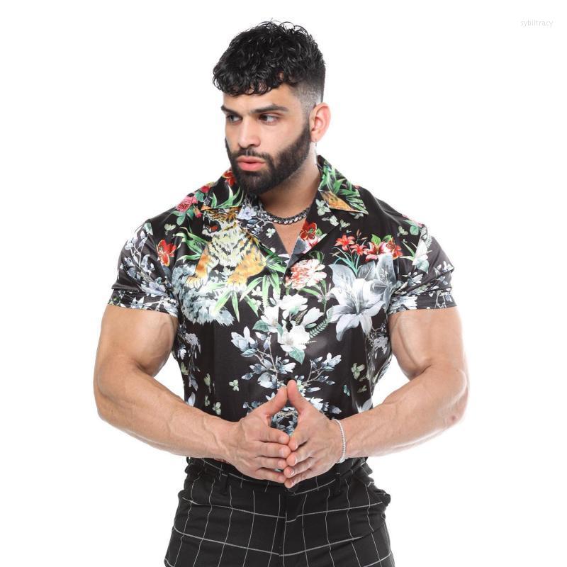 

Men' Dress Shirts Summer Casual Men Slim Fit Print Party Club Shirt Fashio Brand Printed Fashion Trend Shor Sleeve ShirtMen' Sybi22