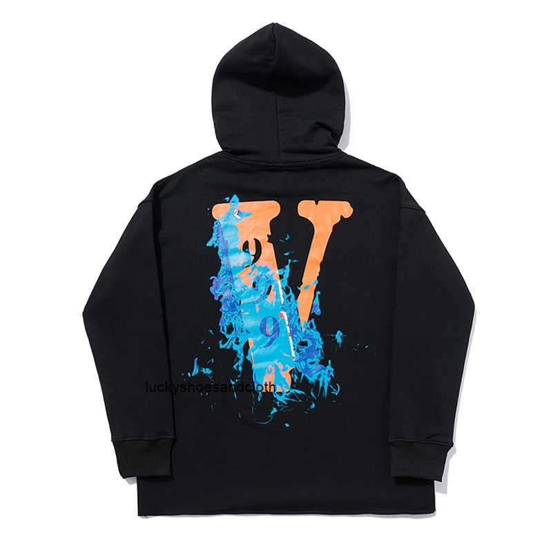 

men hooded vlones jackets coats Chao brand vlones big V letter 999 splashing ink printing Hooded Sweater, Picture color 1