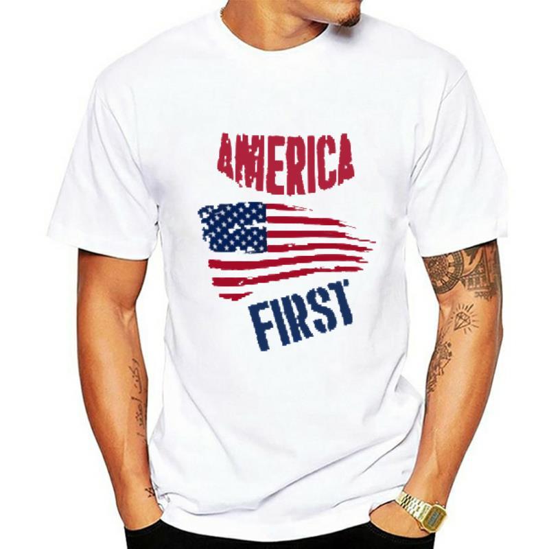 

Men' T-Shirts America First Waving USA Flag T-ShirtMen, Men blue