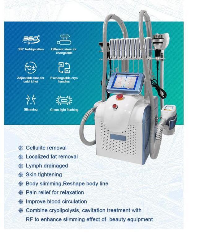 New arrival Cryolipolysis Fat Freezing Machine Cryo Cavitation Slimming Machine with laser pad 40Kcavitation rf double chin removal fat loss