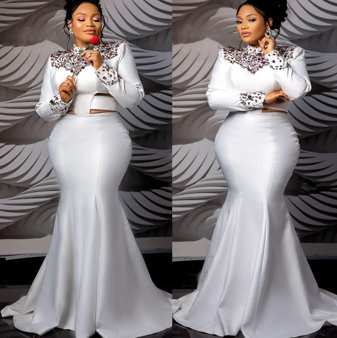 

2022 Plus Size Arabic Aso Ebi Luxurious Mermaid Sexy Prom Dresses Beaded Crystals Evening Formal Party Second Reception Birthday Engagement Gowns Dress ZJ707, Purple