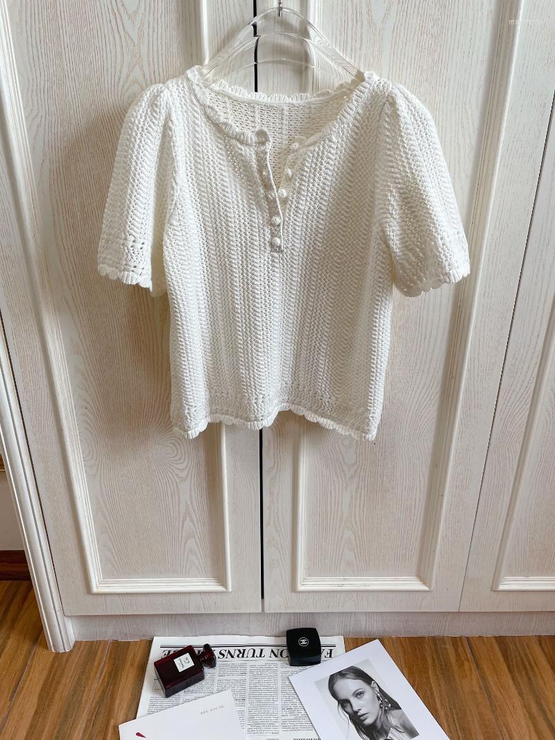 

Women' Sweaters Women Fashion Short Sleeve Casual Crochet Cutout Knit Top 0422Women' Mari22