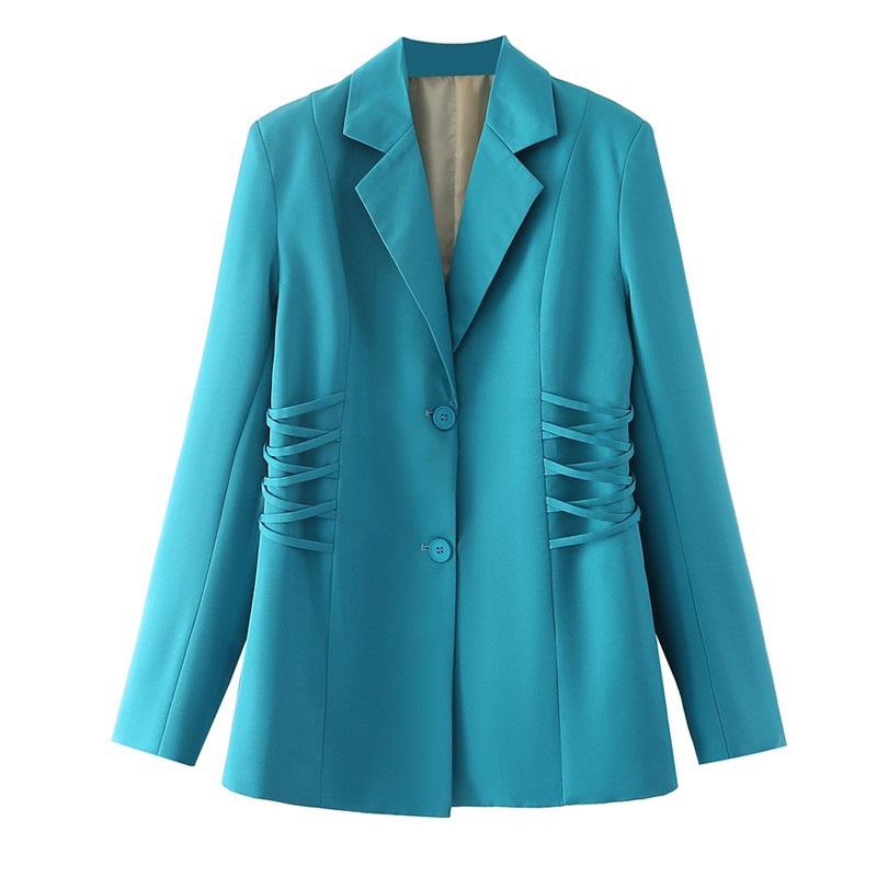 

Women' Suits & Blazers Spring Solid Elegant Blazer Coat Casual Women' Lapel Jacket Female Korean Style Drawstring Chic Office Lady Sui, Picture color