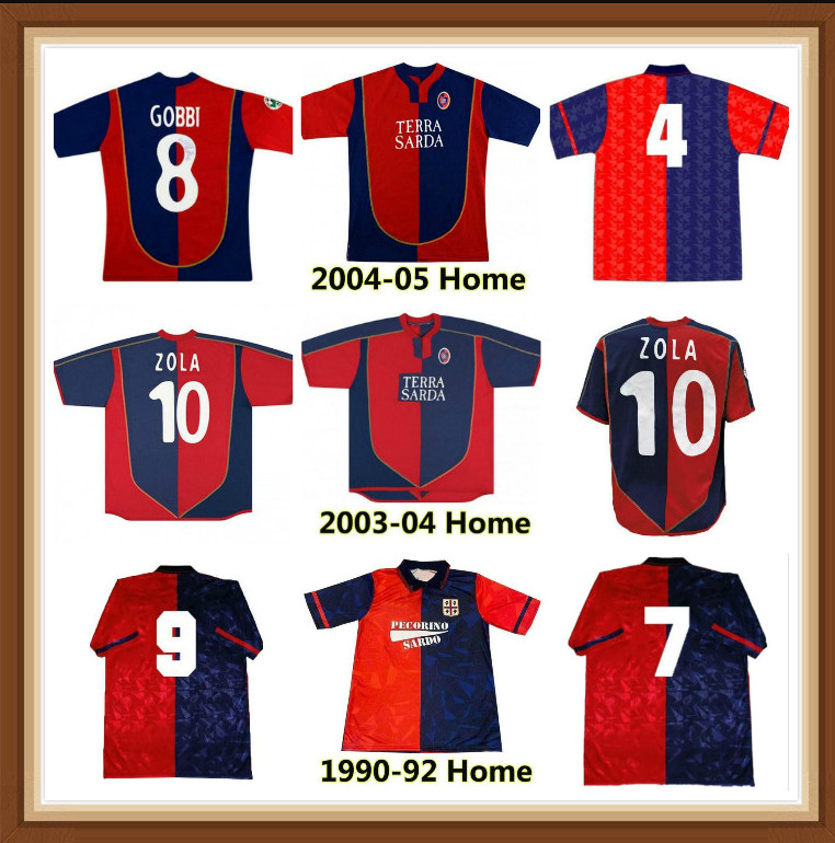 

1990 1992 2003 2004 2005 Cagliari retro soccer jersey 90 92 03 04 05 ZOLA David Suazo Gobbi Esposito Lopez vintage classic football shirt30, Lavender
