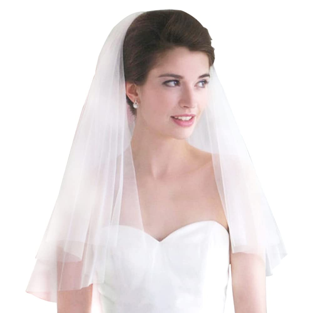 

Hair Accessories Bridal Veil Wedding Vails Womens Short Veils White Ivory Tle With Comb For Brides Shower Bachelorette Hen Do Night P amjBV
