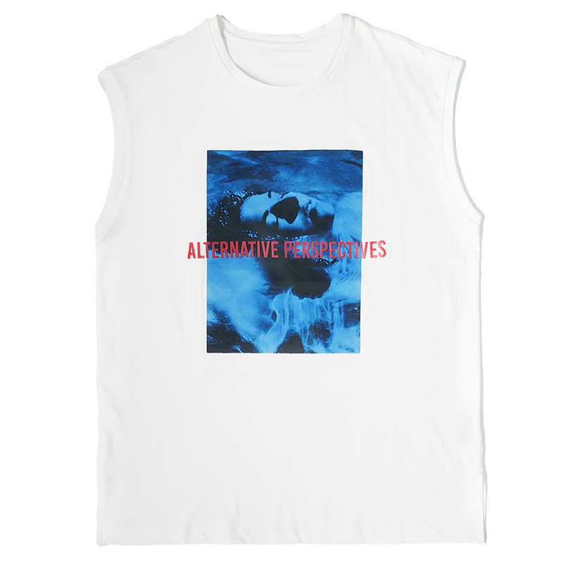 

Spot]B. N new Hanchao ins Campanile contrast letter sleeveless T-shirt men' and women' casual versatile vest, White