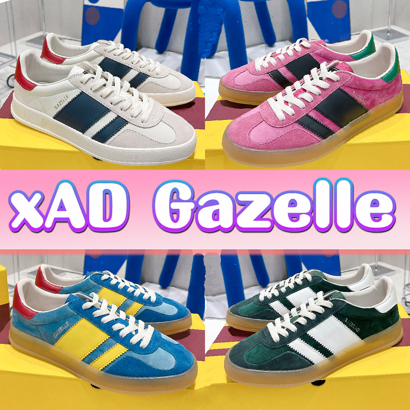 

Fashion xAD Gazelle Sneaker mens Casual Shoes Blue Green Red Velvet White suede Blue silk Beige Ebony Canvas designer men women sneakers luxury womens trainers, No.26- easter