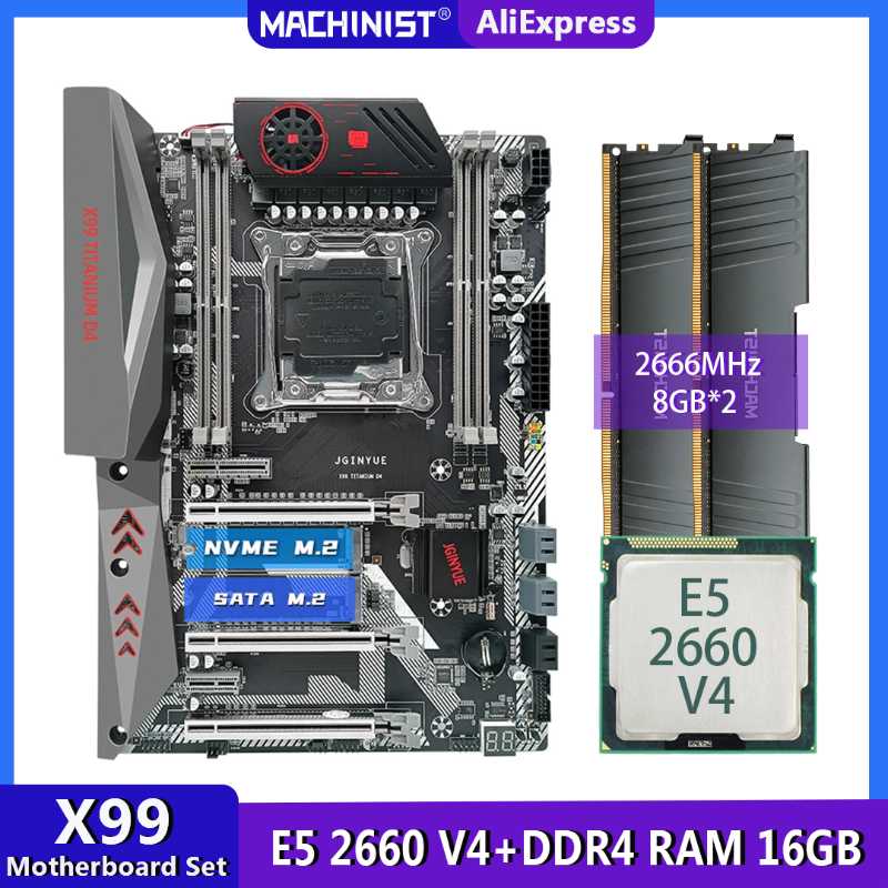 

Motherboards JINGYUE X99 Kit Motherboard LGA 2011-3 Set With E5 2660 V4 CPU Processor 16GB(8G*2) DDR4 RAM Memory M.2 NVME TITANIUM D4