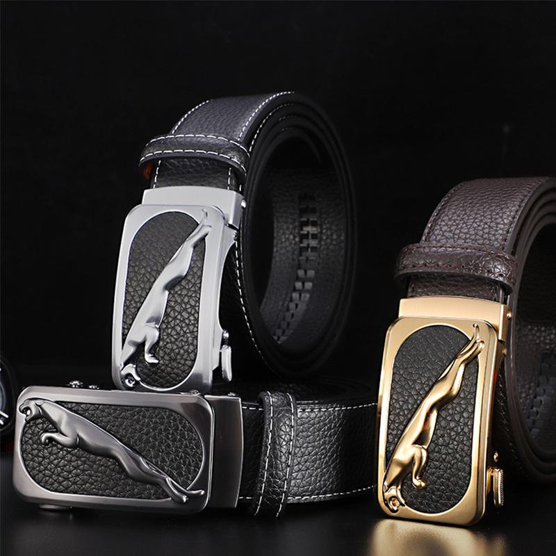 

Belts Luxury Belt Business Men Leather Automatic Buckle High-End Office Travel Leisure Youth Fashion Design Texture, Black