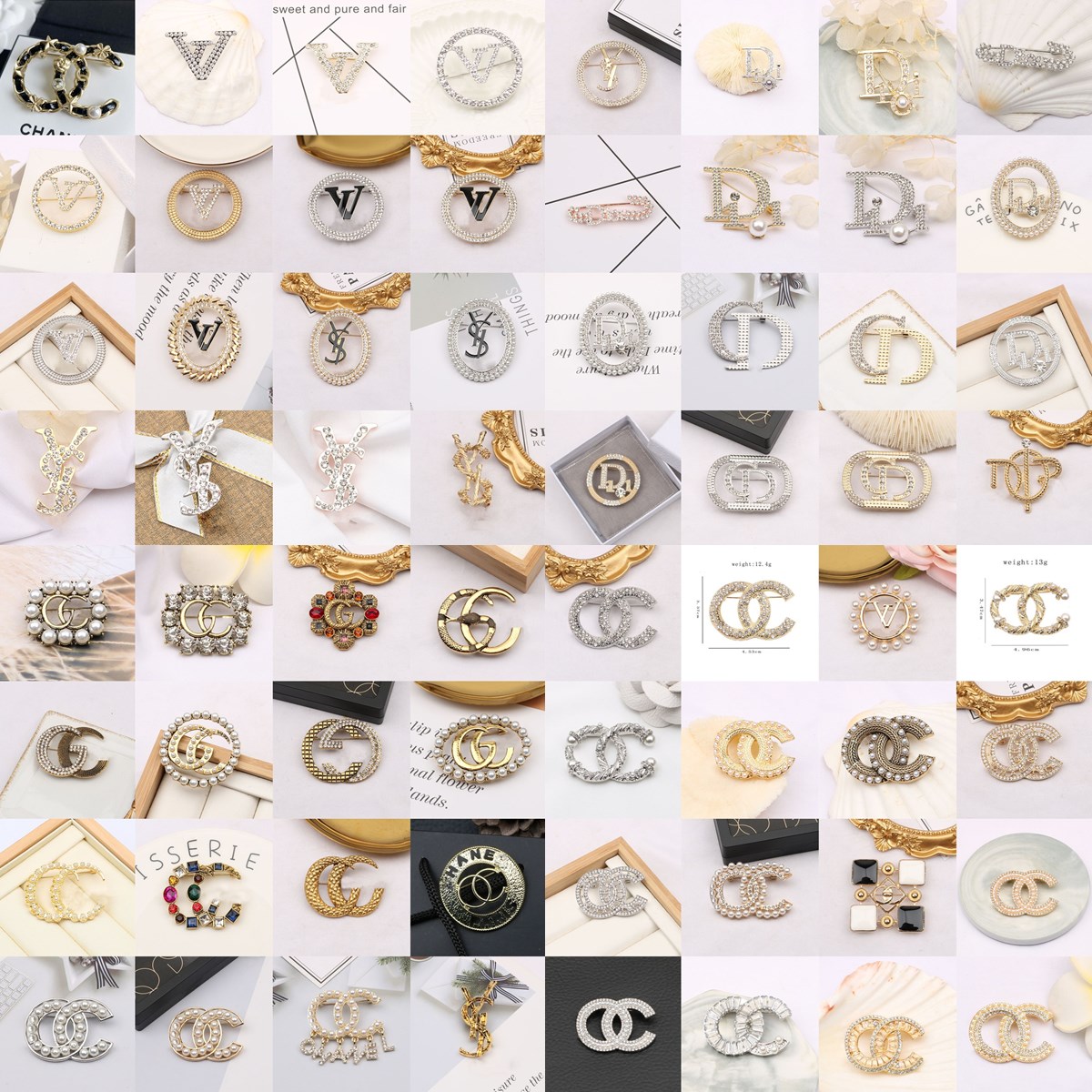 

Luxury Designer Brooch Brand Letters Diamond Brooches Pin Women 18K Gold Plated Crystal Rhinestone Pearl Pins for Famous Decoration Jewerlry Accessories Mix Send
