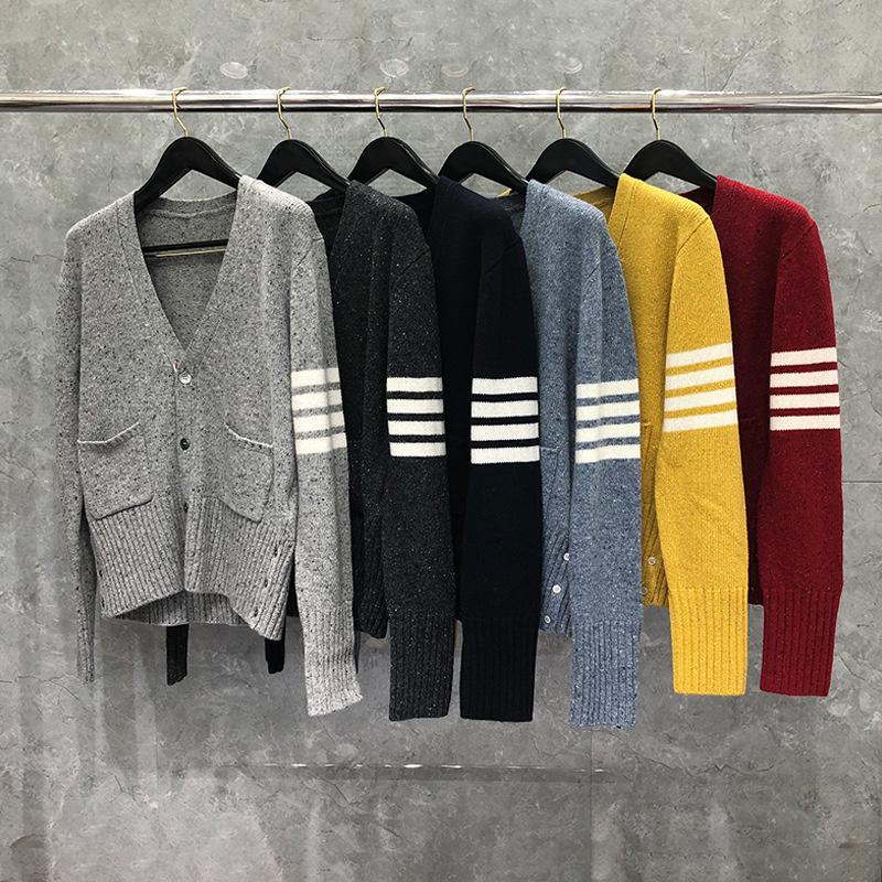 

Men' Sweaters Fashion Brand Men Women Slim Cardigans Clothing Thick Striped Cotton Wool Autumn Winter Couple Casual CoatMen, Blue