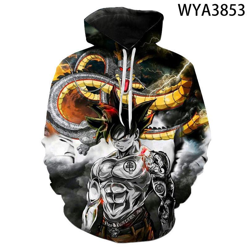 Sweats à capuche pour hommes Sweatshirts Mode Pull décontracté Anime Hommes Femmes Enfants DBZ 3D Imprimer Streetwear Garçon Fille Enfants TopsHo