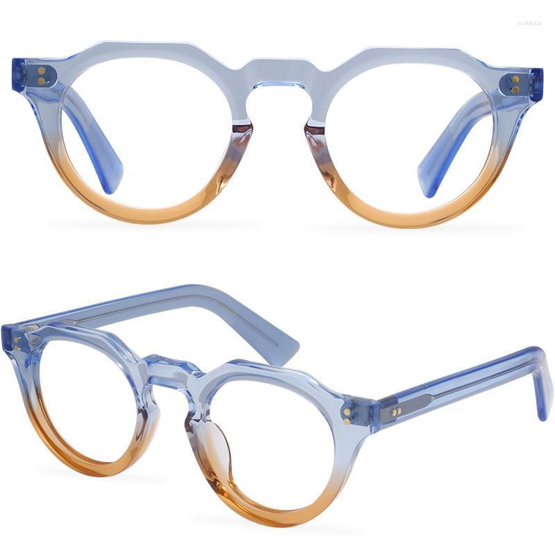 

Fashion Sunglasses Frames Prescription Glasses Transparent Personality Stitching Eyewear Acetate Women's Eyeglasses With Frame Oculos De