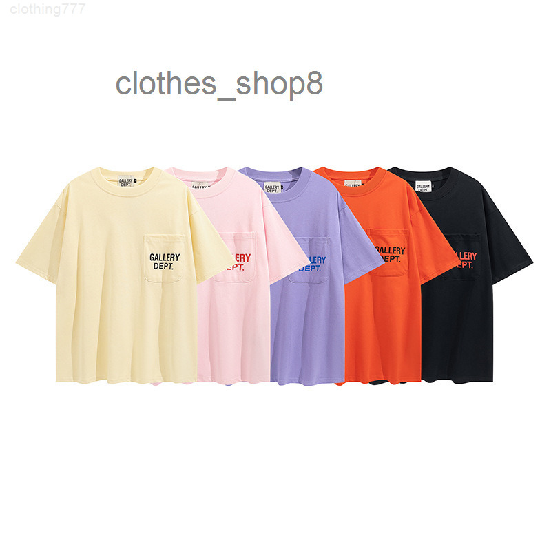 

designer T shirts Men Sweatshirts Hoodies Trendy hip hop Street Gallerydepts small chest pocket letter print short sleeve loose men' and, Purple