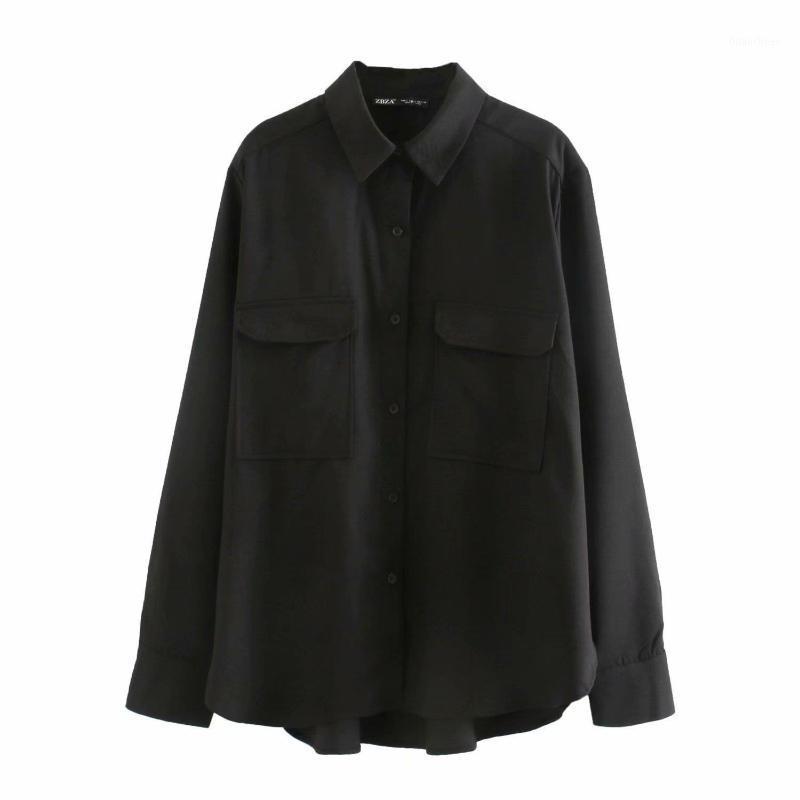 

Women' Blouses & Shirts 2022 Spring Type Speed Sell Tong Street Hipster Cardigan Lapel Loose Blouse, White