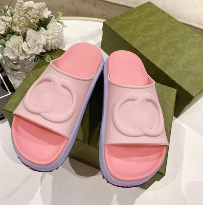 

Fashion classic Slippers designer Casual slippers for womens slides pink summer latest thick soled sandals Beach flat Comfortable women novelty slipper size 35-41, Beige