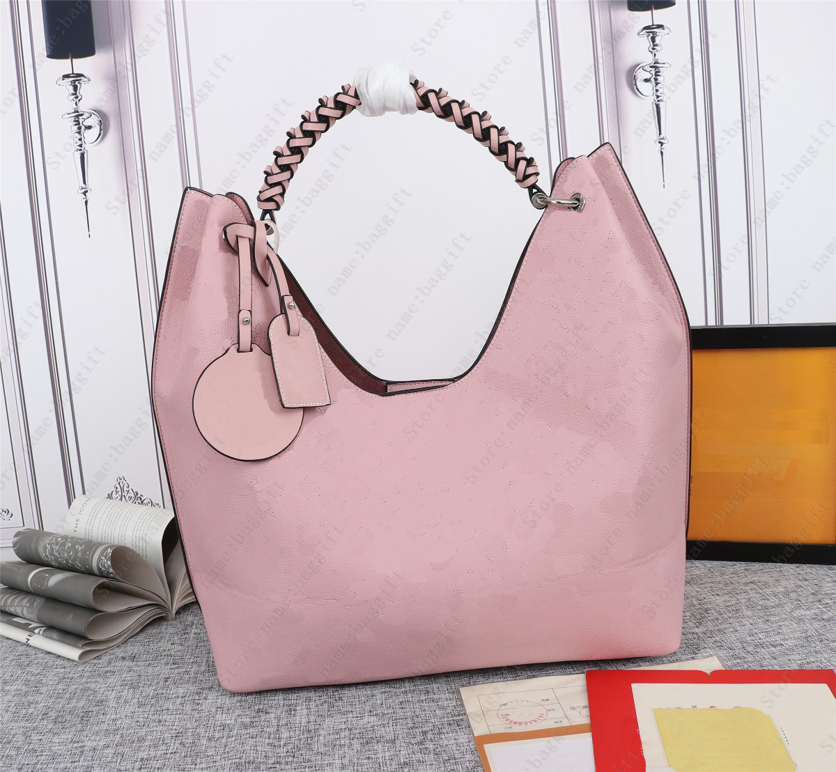 

Toles Bags Carmel Hobo Mahina Perforated Leather Pm Gm Vintage Taurillon Crossbody Shoulder Letter Flower Pocket, No bag;for balance fees