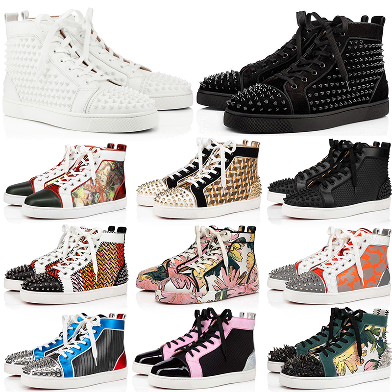 

red bottoms shoes for mens womens size 5-13 designer flat casual shoe fashion luxurys genuine leather loafers platform high top boots trainers sneakers EUR 47, B37