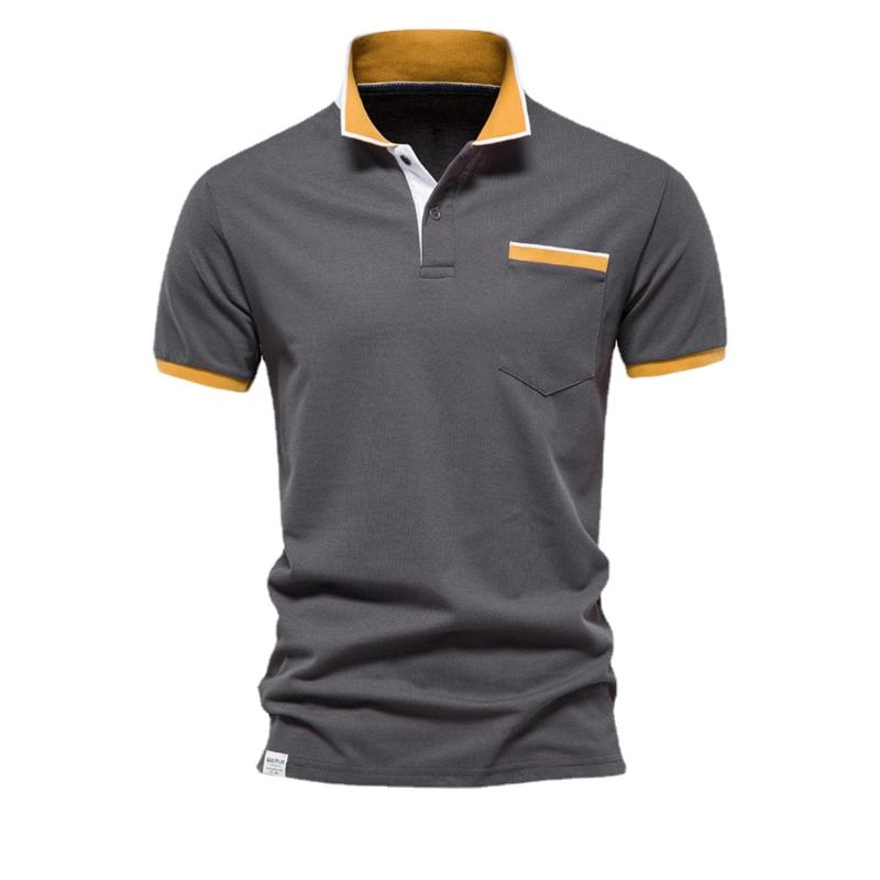 

Men's Polos Summer Cotton Shirts Men Short Sleeve Brand High Quality Casual Social Pocket Shirt For MenMen's Men'sMen's, Green