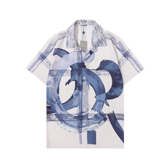 

2022ss early spring new high-grade cotton printed T-shirt round neck stitching pullover short sleeves Color black and white v44w