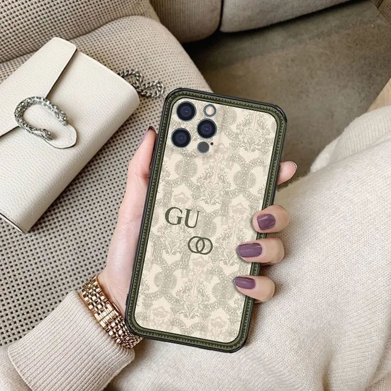 

designers iPhone case European and American fashion 14 mobile phone cases 12 11pro Max all inclusive x XS Max luxury 7/8plus XR, Green