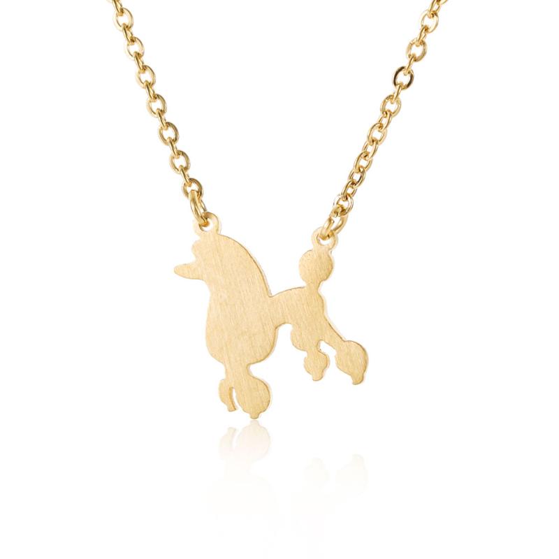 

Pendant Necklaces Simple Animal Necklace For Women Jewelry Stainless Steel Gold & Silver Color Shepherd Dog Charm Dainty Chain NL2616