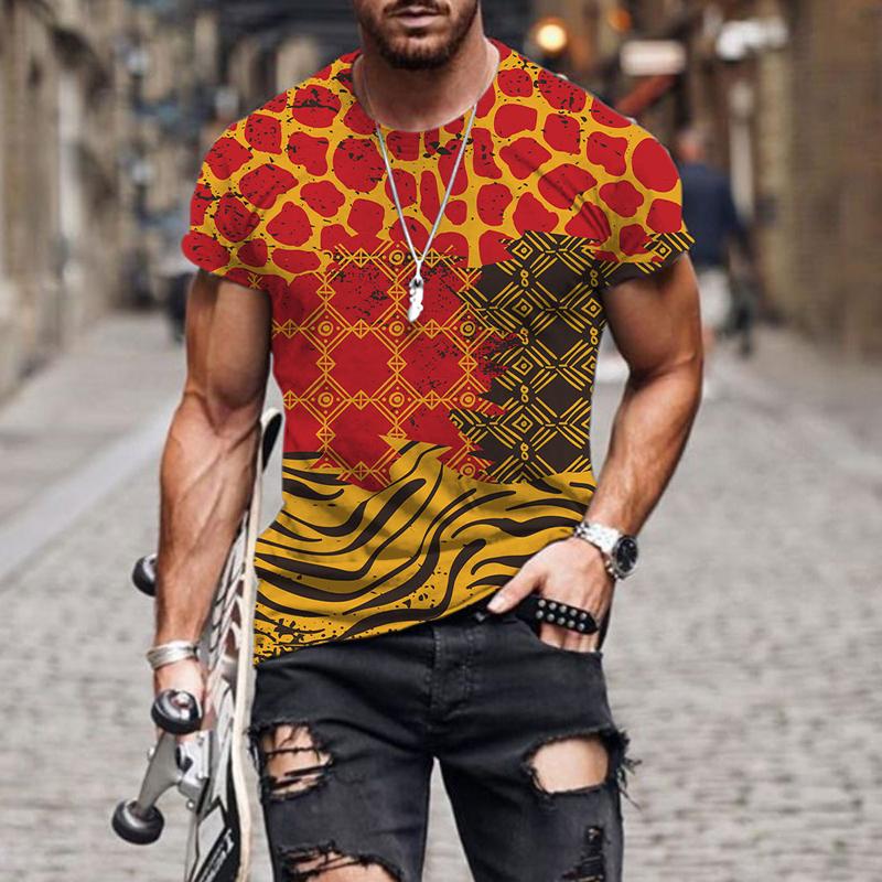 

Men's T-Shirts Geometry 3D Printing Men's T-shirt Summer Casual Harajuku Hip-hop Short-sleeved Streetwear Fashion Round Neck TopMen's, Cbt-2889