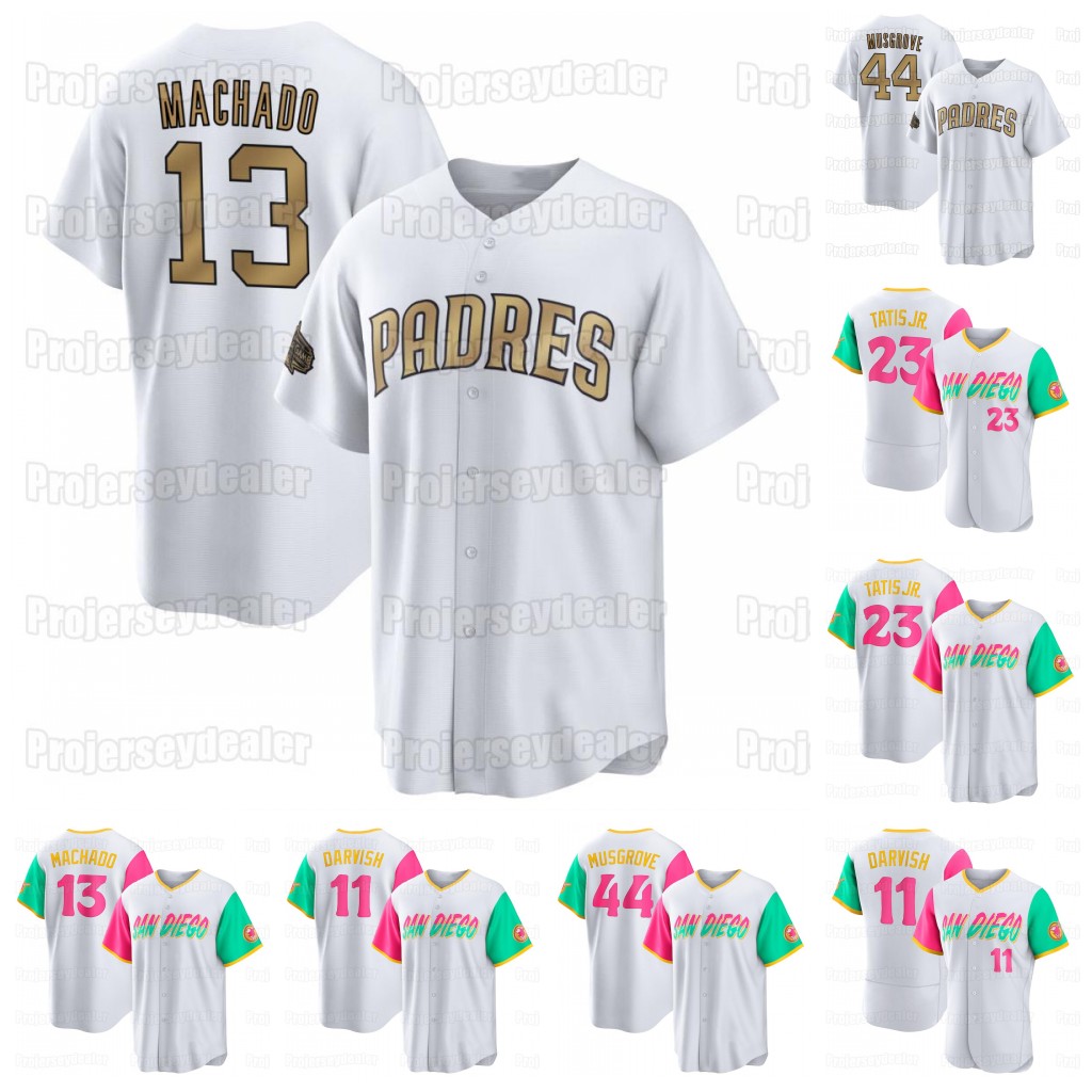 

San Diego Fernando Tatis Jr. 2022 City Connect All-Star Padre Jersey Manny Machado Jake Cronenworth Eric Hosmer Trent Grisham Ha-Seong Kim Luke Voit Joe Musgrove, Brown strips cool base mens s-3xl