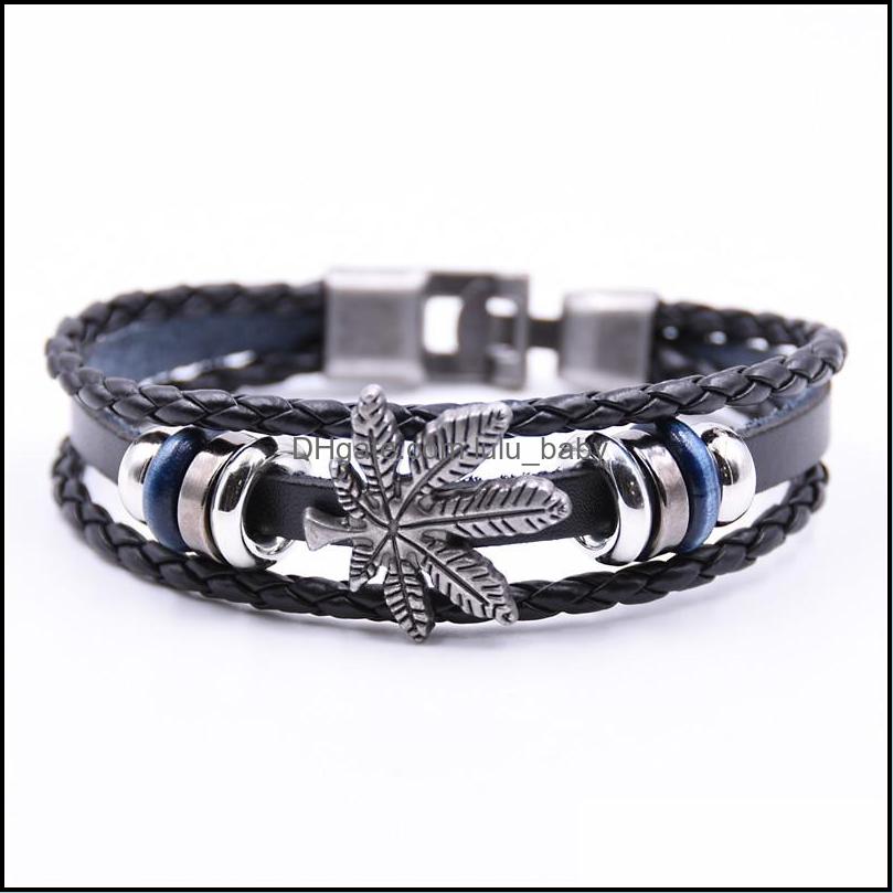 

Charm Bracelets Pretty Mtilayer Bracelet Men Rock Jewelry Casual Braided Leather Drop Delivery 2021 Baby Dhtho