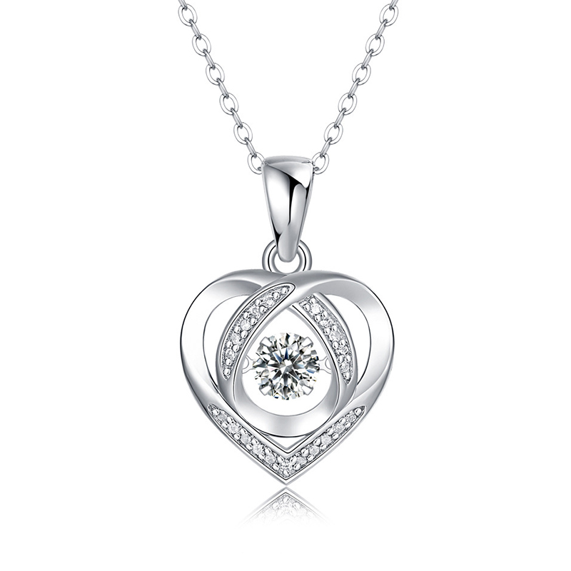 Luxury Certified 0.5ct Moissanite Diamond Classic Round Pendant Necklace for Women 925 Sterling Silver Chain Wedding Jewelry-image-778717936