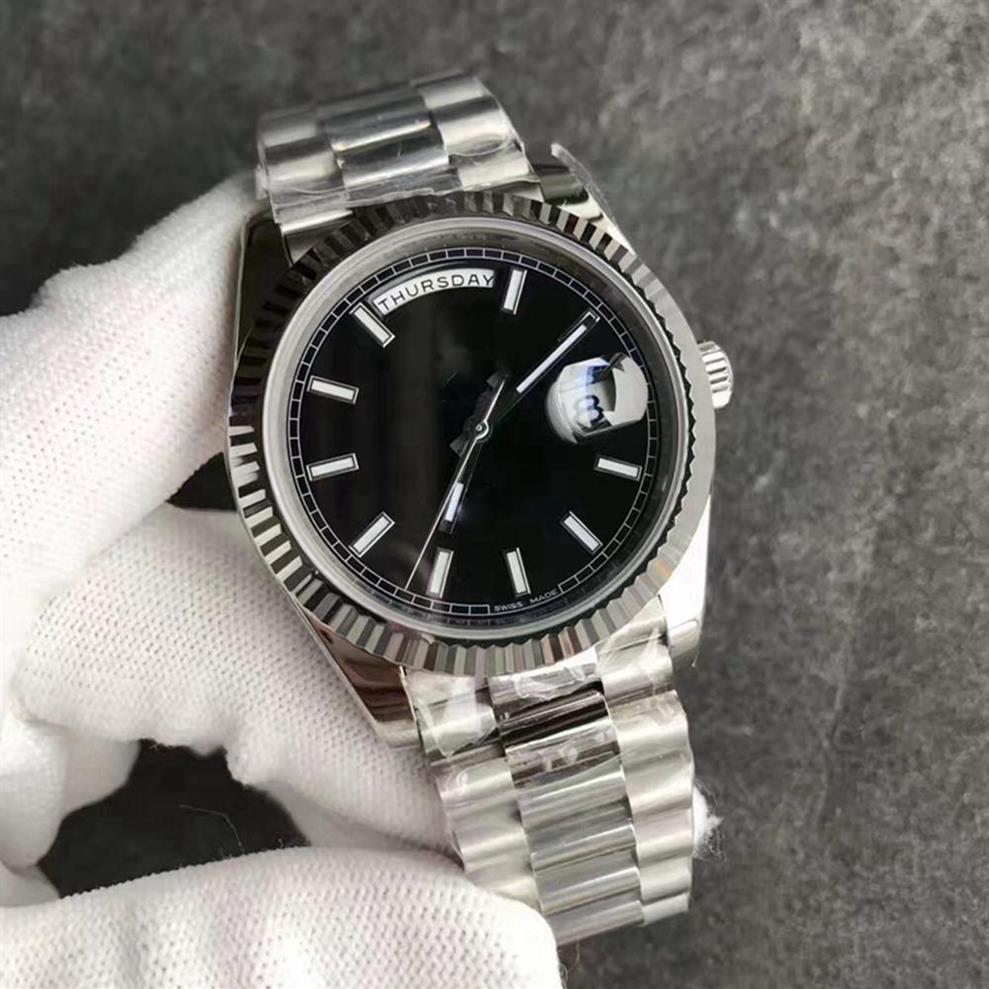 

2019 New President Mens Watch Sweep Automatic Movement Mechanical DayDate silver Stainess Sapphire black face Solid Clasp Men M0572609, Shipping cost