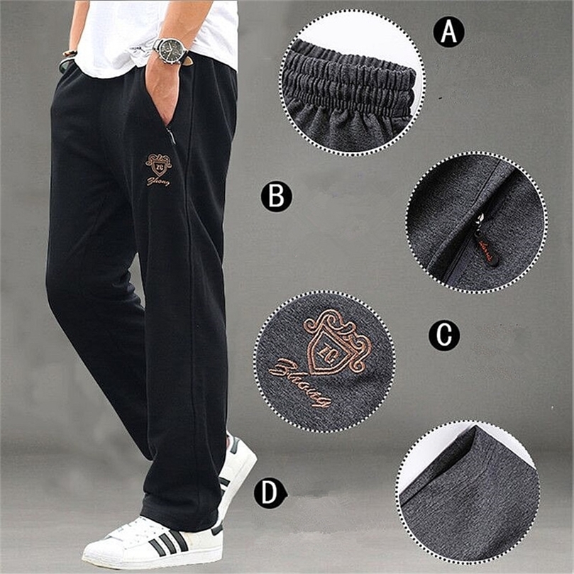 

men Harem tactica Pants brand clothing Sagging cotton pants men Trousers plus size sporting Mens Joggers Feet pantsL-6XL 201203, 715 light grey