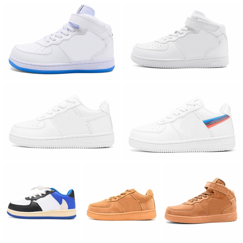 

New designer children 2022 boys and girls flying line dunks running shoes sunglasses skateboard shoes high-top low-top white black outdoor sports size 26-35, Box