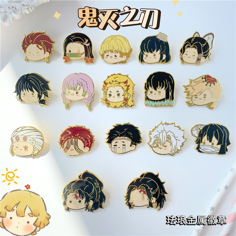 

Demon Slayer Super Kawaii Enamel Pin Kimetsu No Yaiba Lapel Pins for Backpacks badges Brooch on Clothes Anime Accessories Gift S6719, Mixed colors