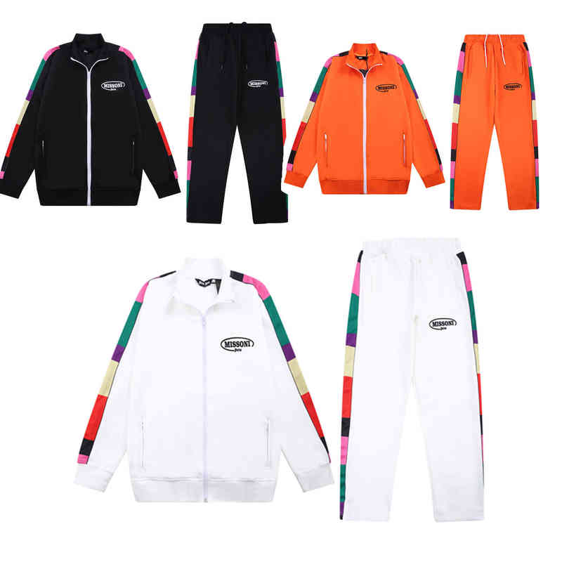 

womens 22 Mens tracksuits sweatshirts suits men track sweat suit coats Retro casual with white striped side webbing Necessary in autumn and T220809, More choices