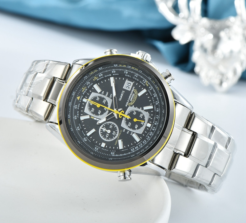 

2022 high quality Men Luxury Watches Six stitches series All the dials work Mens quartz Watch Japan Top brand Steel And leather Strap chronograph clock CIT