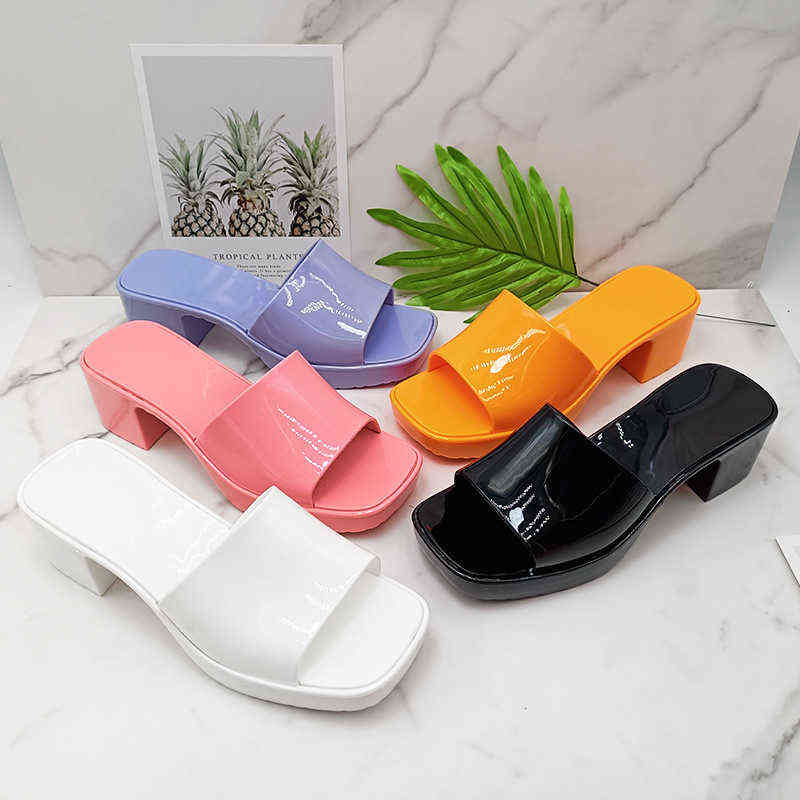 

2022g Summer Women's Fashion High-heeled Sandals Slippers, White