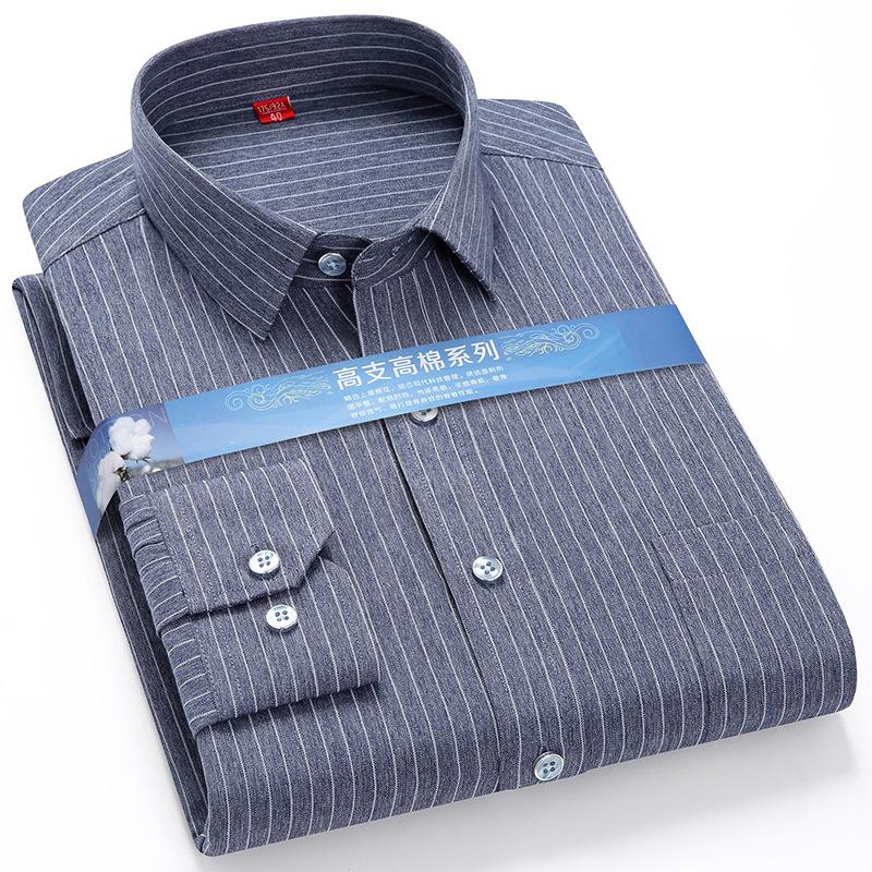 

Men's Dress Shirts Arrivals 2022 Men's Printed Shirt Long Sleeve Thin Loose Non Iron Striped Plaid Camisa Social Formal Man Clothes Larg, 8351