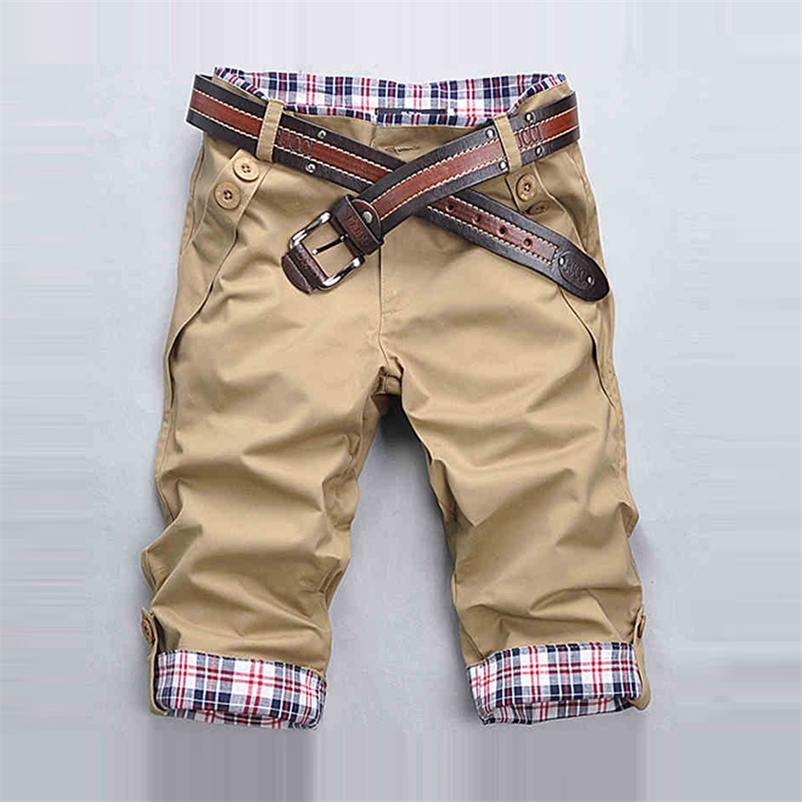

Cotton Men  Shorts Summer Mens Casual Slim Fit Short Men Streetwear Cargo Man Clothes Knee Length 220715, Khaki