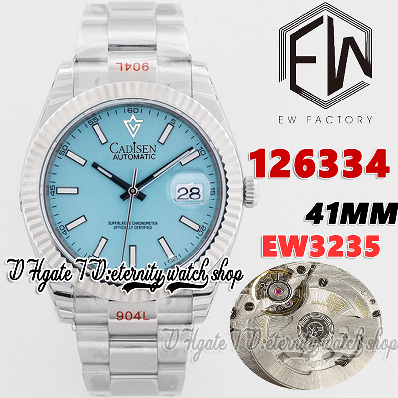 

EWF V3 ew126334 EW3235 Automatic Mens Watch 41MM Fluted Bezel Blue Dial Stick Markers 904L Stainless Steel Bracelet With Same Serial Warranty Card eternity Watches, Watch waterproof cost