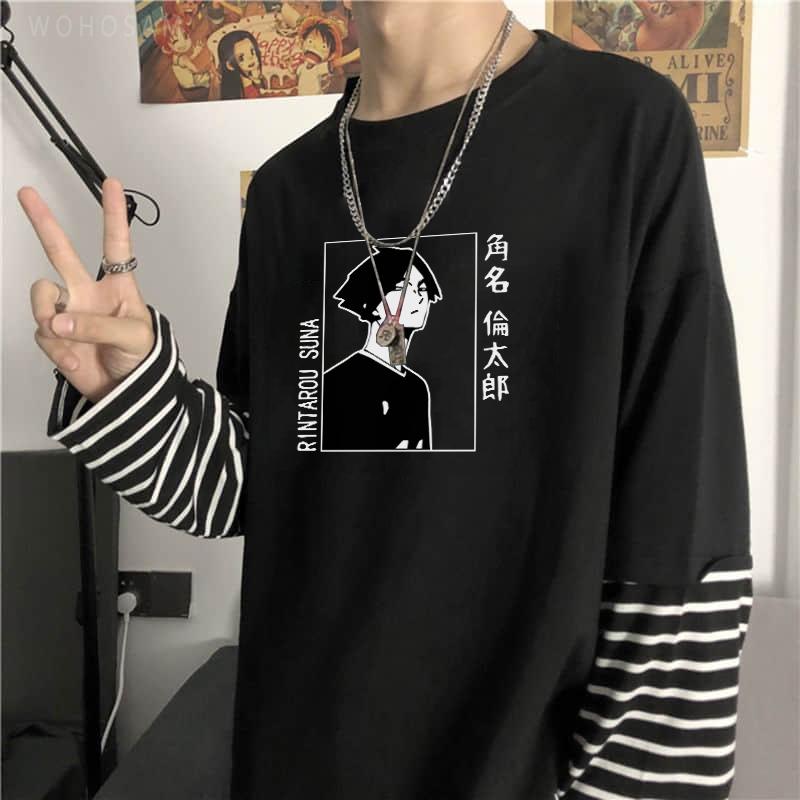 

Men' T-Shirts Anime Haikyuu Harajuku Inarizaki High School Rintarou Suna Manga T Shirts Autumn Men Women Casual Long Sleeve TshirtsMen, Gold