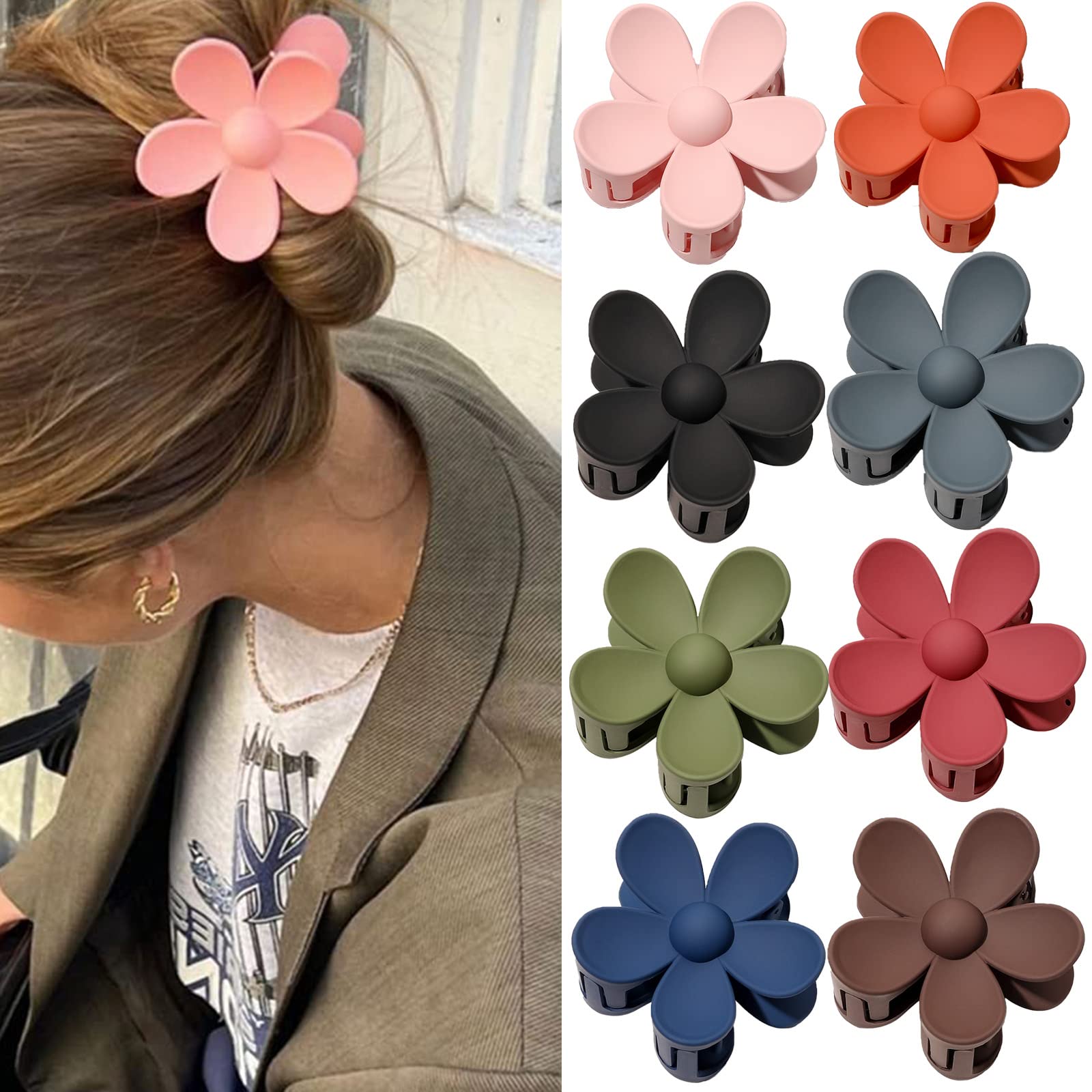 

Hair Clips Barrettes Kachanaa Flower Claw For Women Thick Large Pins Cute Acrylic Clamps Girls Thin Hair8 Colors amlqN