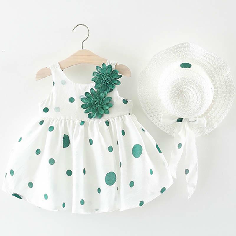 

Girl's Dresses Baby Girl Dress 2022 Summer Children's Wear Bow Dot Straw Hat Princess Floral DressGirl's, Pink