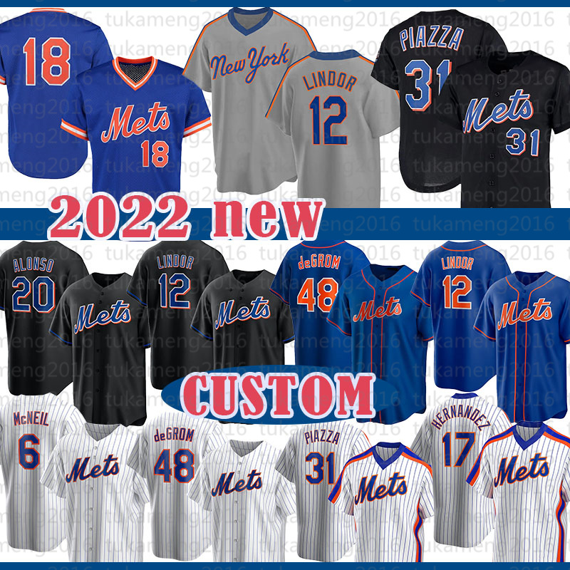 

12 Francisco Lindor 48 Jacob deGrom New York''Mets'' Baseball Jersey Pete Alonso Max Scherzer Mike Piazza Keith Hernandez Darryl Strawberry Tom Seaver Cano, Mens(size:m-3xl)daduhui