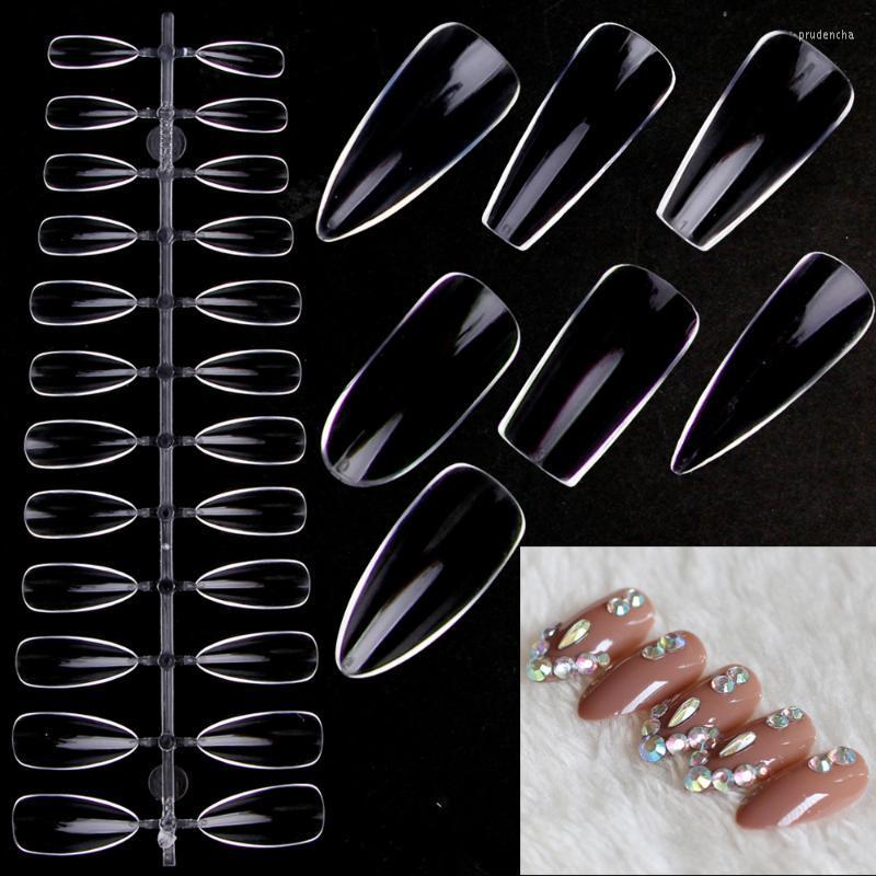 

False Nails 120Pcs/Bag Fake Nail Tips Natural/Transparent Full Cover Press On Coffin Practice Polish Model Display Prud22, Clear water drop