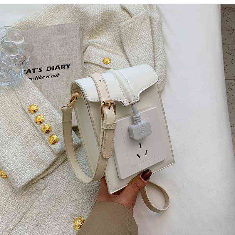 

Evening Bags Novelty Socket Pattern Pu Shoulder Crossbody for Women Creative Plug Design Closure Phone Bag Ladies Purses and Handbags 220727, Black bag